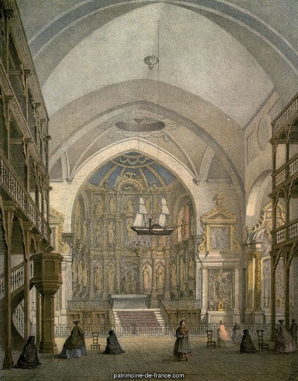 St. Jean-de-Luz, intérieur de l'Eglisepar Mercereau Charles (1822-1864)
