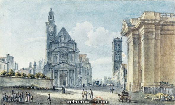Église Saint-Étienne-du-Mont, Panthéon dessin de Victor-Jean Nicolle (1754-1826)