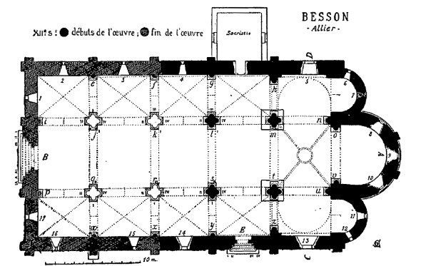 Plan de l'église de Besson (Allier)