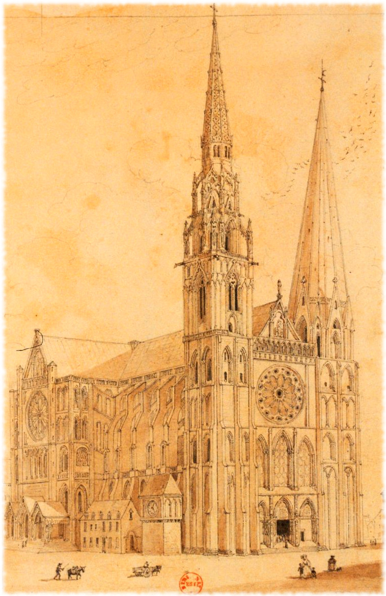 Cathédrale Notre-Dame de Chartres dessin Adrien Dauzats