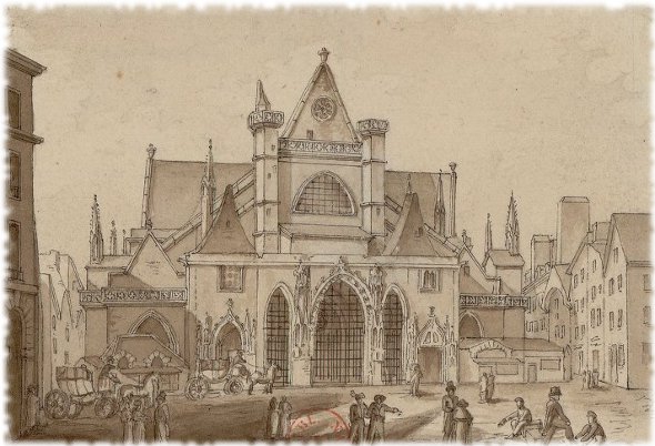 Saint-Germain-l'Auxerrois dessin du XIXe.