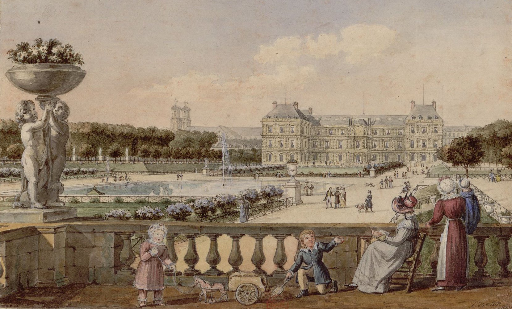 Jardin du Luxembourg, dessin Civeton Christophe (1796-1831).
