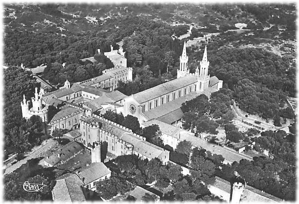 SAINT MICHEL DE FRIGOLET - Vue aérienne de l' Abbaye au milieu des Pins