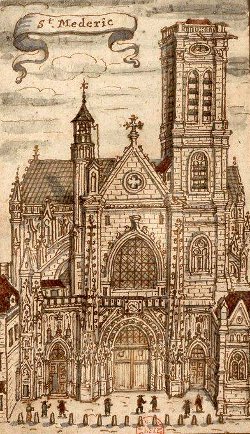 Vues d'architecture église Saint Merri (St. Mederic) 17e siècle