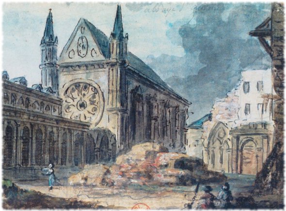 Démolition de Saint-Germain-des-Prés. Chapelle de la Vierge dessin Gautier-Dagoty 1802.