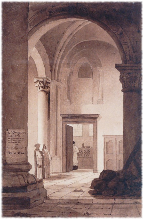 Sacristie de Saint-Germain-des-Prés, dessin de 1824.
