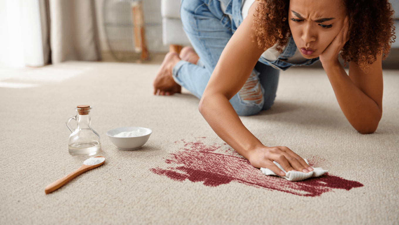 5 astuces pour nettoyer une tache sur un tapis, sans produits chimiques !