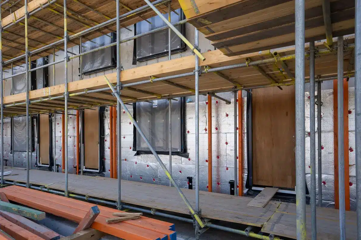 Isolation thermique par l'extérieur d'une façade lors de travaux de rénovation